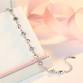 high quality copper with zircon chain,trendy silver plated brass diamond heart bracelets jewelry